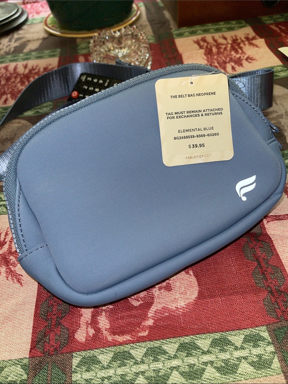 FABLETICS Blue Organizer Neoprene Belt Bag / Crossbody